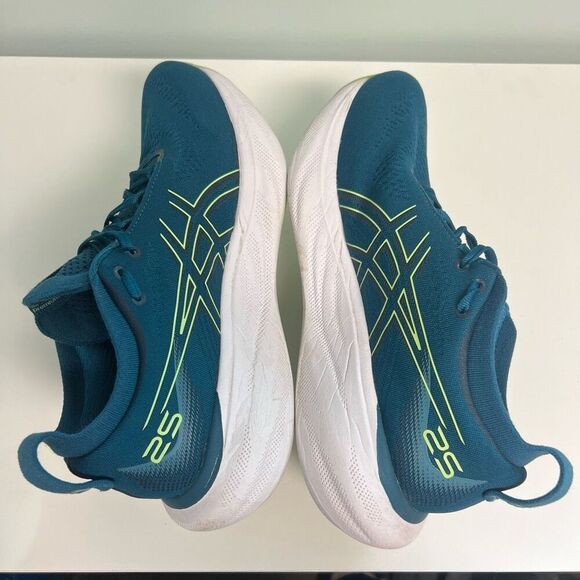 Asics Womens Gel Nimbus 25 Green Teal Running Shoes Sneakers Size 7.5 - Picture 9 of 11